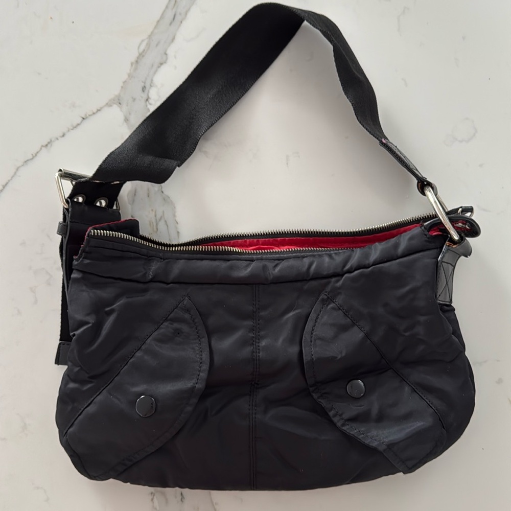 Vintage Old Navy Nylon Shoulder Bag with woven seatbelt strap